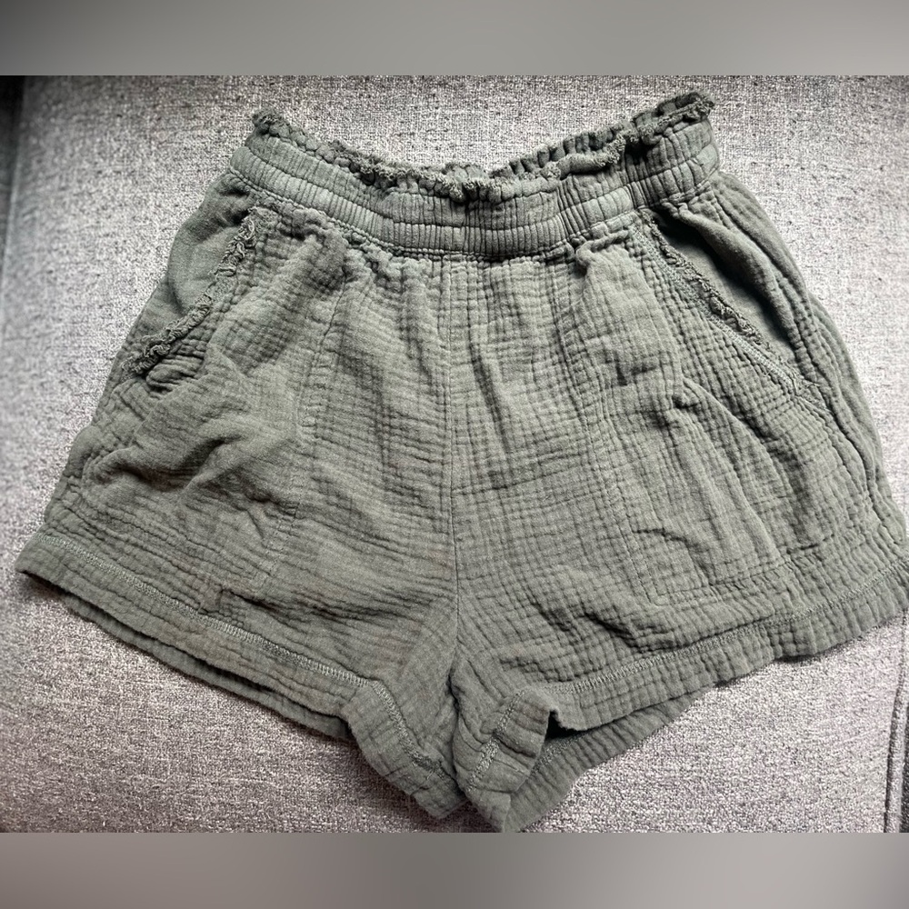 aerie High Waisted Textured Soft Shorts